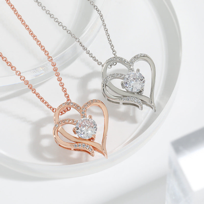 Rhinestone Heart-shaped Necklace