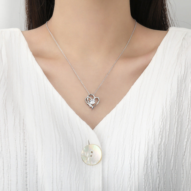 Rhinestone Heart-shaped Necklace