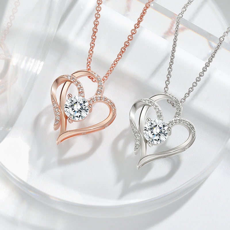Rhinestone Heart-shaped Necklace