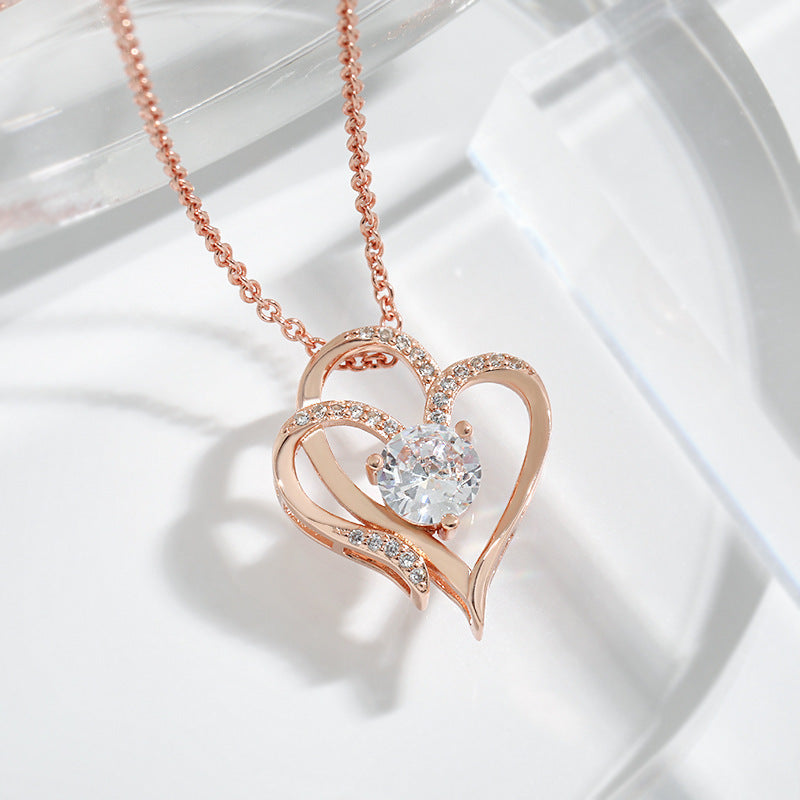 Rhinestone Heart-shaped Necklace