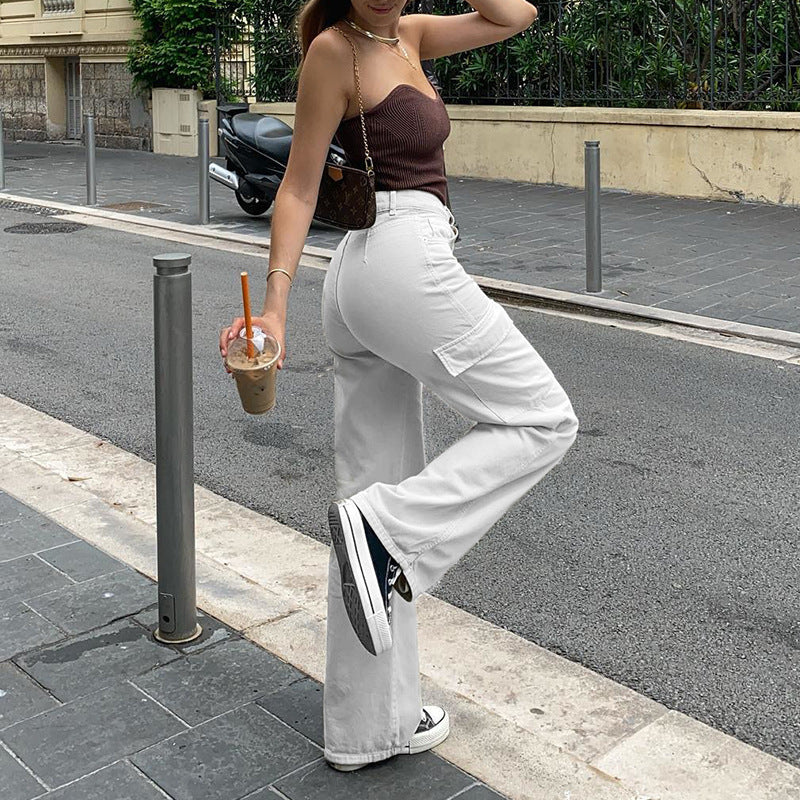 Straight Jeans With Side Pockets