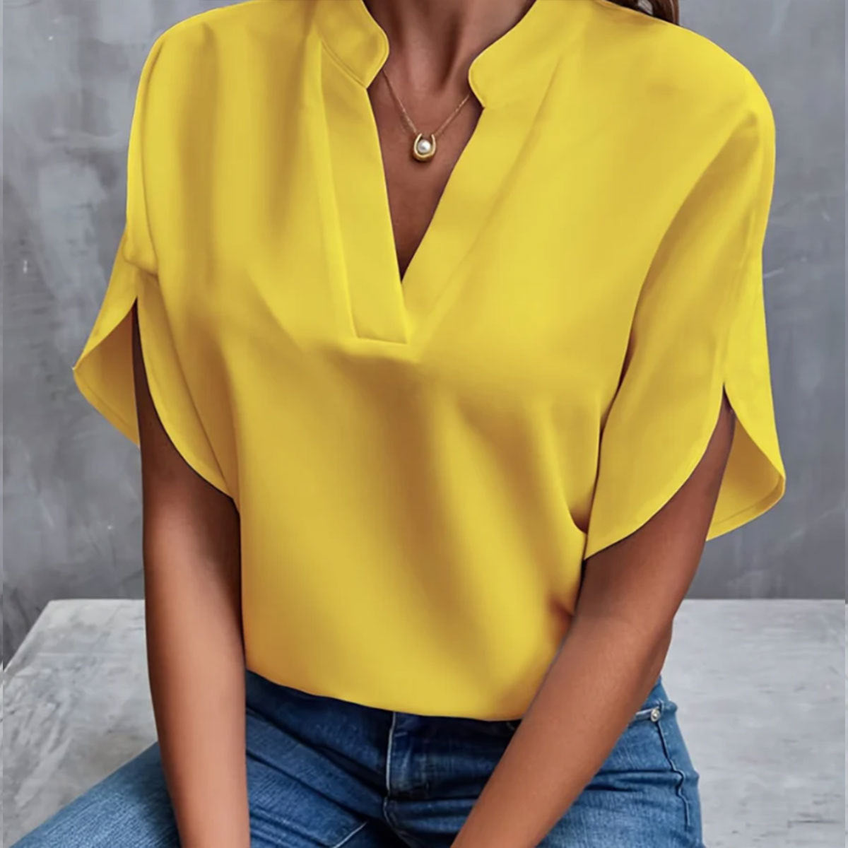 V-Neck Short Sleeved Shirt