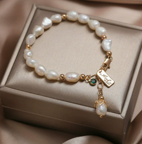 Zircon Pearl Bracelet