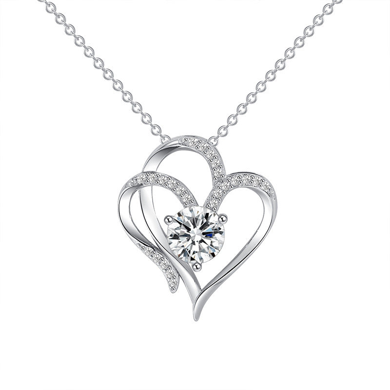 Rhinestone Heart-shaped Necklace